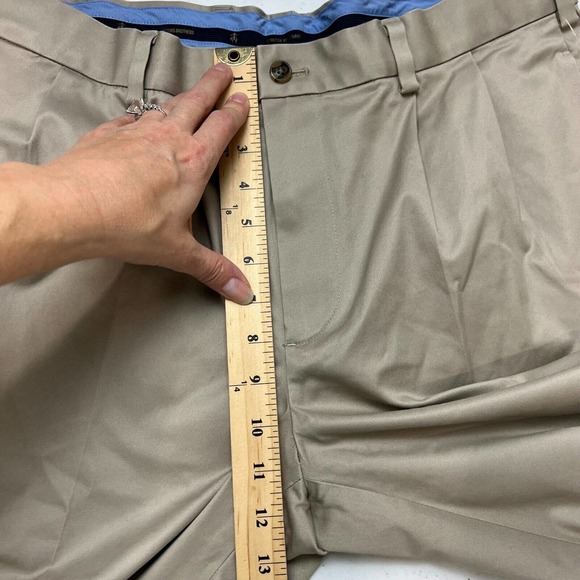 Brooks Brothers Mens Lightweight Chino Stretch Pants 34 Khaki Brown Elliot Fit - Picture 16 of 16